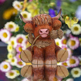 Maxbell Realistic Highland Cow Figurine Handicraft Doll for Boys Girls Children Kids