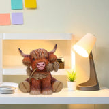 Maxbell Realistic Highland Cow Figurine Handicraft Doll for Boys Girls Children Kids