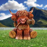 Maxbell Realistic Highland Cow Figurine Handicraft Doll for Boys Girls Children Kids
