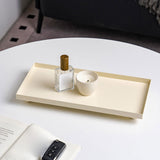 Maxbell Bathroom Vanity Tray Rectangle Serving Tray for Living Room Kitchen Showcase L beige