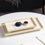 Maxbell Bathroom Vanity Tray Rectangle Serving Tray for Living Room Kitchen Showcase L beige