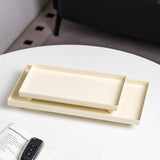 Maxbell Bathroom Vanity Tray Rectangle Serving Tray for Living Room Kitchen Showcase L beige