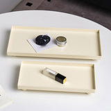 Maxbell Bathroom Vanity Tray Rectangle Serving Tray for Living Room Kitchen Showcase L beige