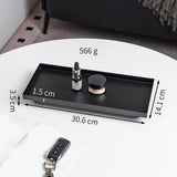 Maxbell Bathroom Vanity Tray Rectangle Serving Tray for Living Room Kitchen Showcase L black