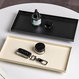 Maxbell Bathroom Vanity Tray Rectangle Serving Tray for Living Room Kitchen Showcase S black