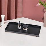 Maxbell Bathroom Vanity Tray Rectangle Serving Tray for Living Room Kitchen Showcase S black