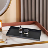 Maxbell Bathroom Vanity Tray Rectangle Serving Tray for Living Room Kitchen Showcase S black