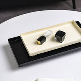 Maxbell Bathroom Vanity Tray Rectangle Serving Tray for Living Room Kitchen Showcase S black