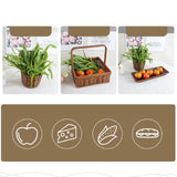 Maxbell Imitation Rattan Storage Basket Woven Bread Basket for Outdoor Kitchen Fruit