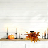 Maxbell Thanksgiving Candle Holder Lifelike Candle Stick for Autumn Harvest Festival Maple Leaf