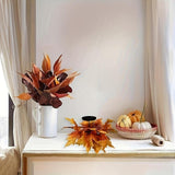 Maxbell Thanksgiving Candle Holder Lifelike Candle Stick for Autumn Harvest Festival Maple Leaf
