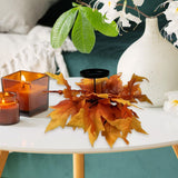 Maxbell Thanksgiving Candle Holder Lifelike Candle Stick for Autumn Harvest Festival Maple Leaf