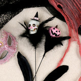 Maxbell Halloween Feather Picks with Skull Party for Home Vase Decor Parties Holiday