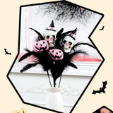 Maxbell Halloween Feather Picks with Skull Party for Home Vase Decor Parties Holiday