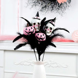 Maxbell Halloween Feather Picks with Skull Party for Home Vase Decor Parties Holiday