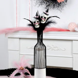 Maxbell Halloween Feather Picks with Skull Party for Home Vase Decor Parties Holiday