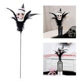Maxbell Halloween Feather Picks with Skull Party for Home Vase Decor Parties Holiday