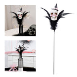 Maxbell Halloween Feather Picks with Skull Party for Home Vase Decor Parties Holiday