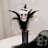 Maxbell Halloween Feather Picks with Skull Party for Home Vase Decor Parties Holiday