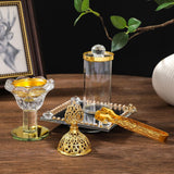 Maxbell Arabian Incense Burner Metal Golden Incense Holder for Home Study Room Shelf