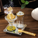 Maxbell Arabian Incense Burner Metal Golden Incense Holder for Home Study Room Shelf