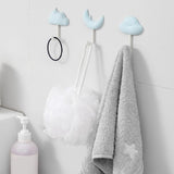 Maxbell 3x Wall Hooks Bathroom Home Decoration Wall Hangers for Hanging Backpack Hat Blue