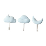Maxbell 3x Wall Hooks Bathroom Home Decoration Wall Hangers for Hanging Backpack Hat Blue