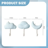 Maxbell 3x Wall Hooks Bathroom Home Decoration Wall Hangers for Hanging Backpack Hat Blue