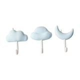 Maxbell 3x Wall Hooks Bathroom Home Decoration Wall Hangers for Hanging Backpack Hat Blue