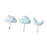 Maxbell 3x Wall Hooks Bathroom Home Decoration Wall Hangers for Hanging Backpack Hat Blue