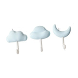 Maxbell 3x Wall Hooks Bathroom Home Decoration Wall Hangers for Hanging Backpack Hat Blue
