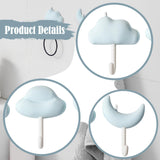 Maxbell 3x Wall Hooks Bathroom Home Decoration Wall Hangers for Hanging Backpack Hat Blue