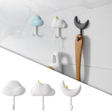 Maxbell 3x Wall Hooks Bathroom Home Decoration Wall Hangers for Hanging Backpack Hat White