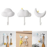 Maxbell 3x Wall Hooks Bathroom Home Decoration Wall Hangers for Hanging Backpack Hat White