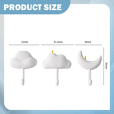 Maxbell 3x Wall Hooks Bathroom Home Decoration Wall Hangers for Hanging Backpack Hat White