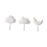 Maxbell 3x Wall Hooks Bathroom Home Decoration Wall Hangers for Hanging Backpack Hat White