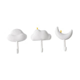 Maxbell 3x Wall Hooks Bathroom Home Decoration Wall Hangers for Hanging Backpack Hat White
