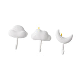 Maxbell 3x Wall Hooks Bathroom Home Decoration Wall Hangers for Hanging Backpack Hat White