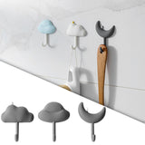 Maxbell 3x Wall Hooks Bathroom Home Decoration Wall Hangers for Hanging Backpack Hat Gray