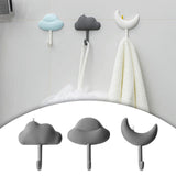 Maxbell 3x Wall Hooks Bathroom Home Decoration Wall Hangers for Hanging Backpack Hat Gray