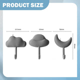 Maxbell 3x Wall Hooks Bathroom Home Decoration Wall Hangers for Hanging Backpack Hat Gray