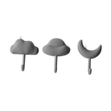 Maxbell 3x Wall Hooks Bathroom Home Decoration Wall Hangers for Hanging Backpack Hat Gray