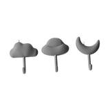 Maxbell 3x Wall Hooks Bathroom Home Decoration Wall Hangers for Hanging Backpack Hat Gray