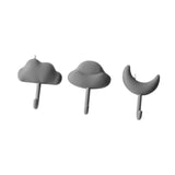 Maxbell 3x Wall Hooks Bathroom Home Decoration Wall Hangers for Hanging Backpack Hat Gray
