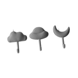 Maxbell 3x Wall Hooks Bathroom Home Decoration Wall Hangers for Hanging Backpack Hat Gray