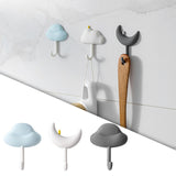 Maxbell 3x Wall Hooks Bathroom Home Decoration Wall Hangers for Hanging Backpack Hat Blue White Gray