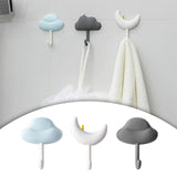 Maxbell 3x Wall Hooks Bathroom Home Decoration Wall Hangers for Hanging Backpack Hat Blue White Gray
