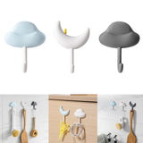 Maxbell 3x Wall Hooks Bathroom Home Decoration Wall Hangers for Hanging Backpack Hat Blue White Gray