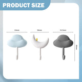 Maxbell 3x Wall Hooks Bathroom Home Decoration Wall Hangers for Hanging Backpack Hat Blue White Gray