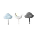 Maxbell 3x Wall Hooks Bathroom Home Decoration Wall Hangers for Hanging Backpack Hat Blue White Gray